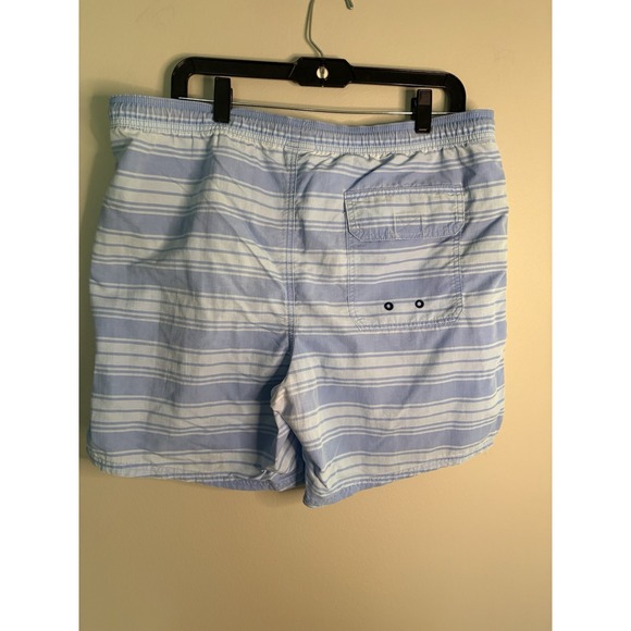 Vineyard Vines Swim Trunk Shorts Mens Large Blue Stripe Stretch Drawstring - Picture 5 of 7